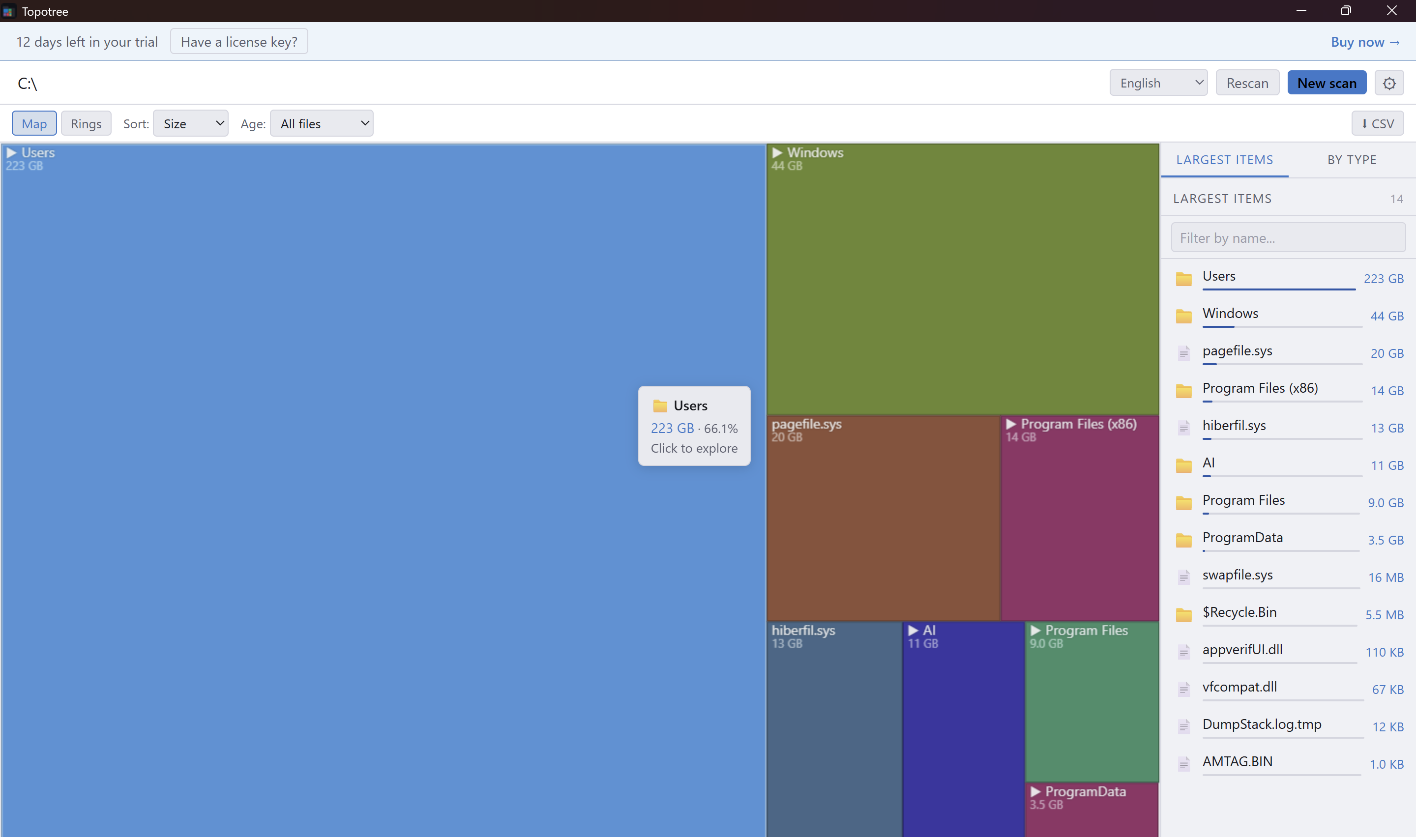 Interactive treemap